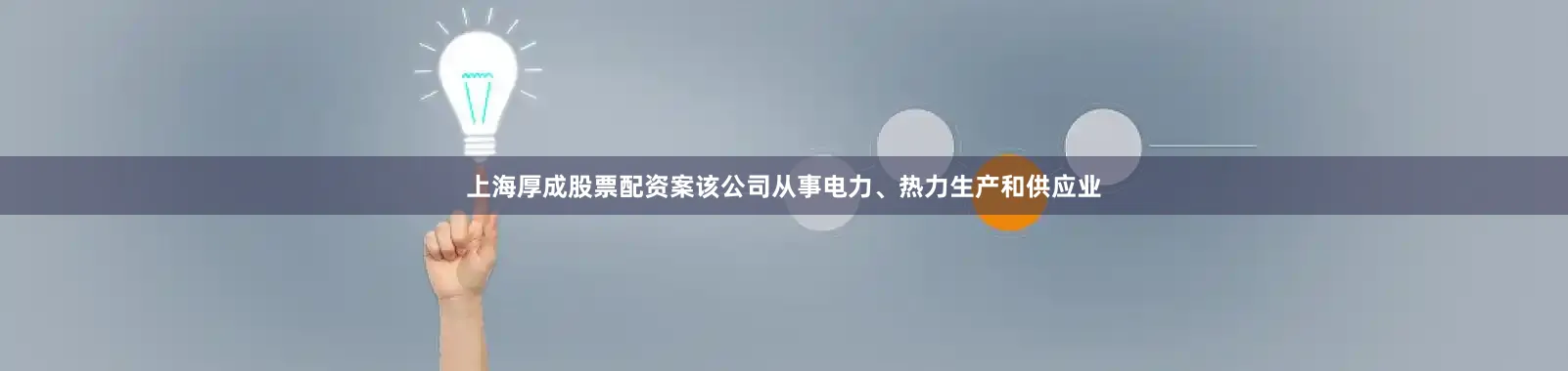 上海厚成股票配资案该公司从事电力、热力生产和供应业
